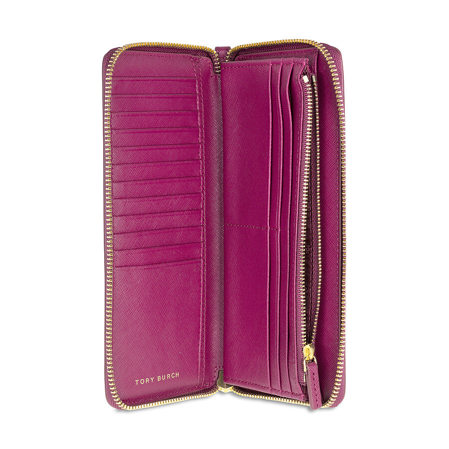Tory Burch York Zip Passport Continental Wallet Raspberry 41159075