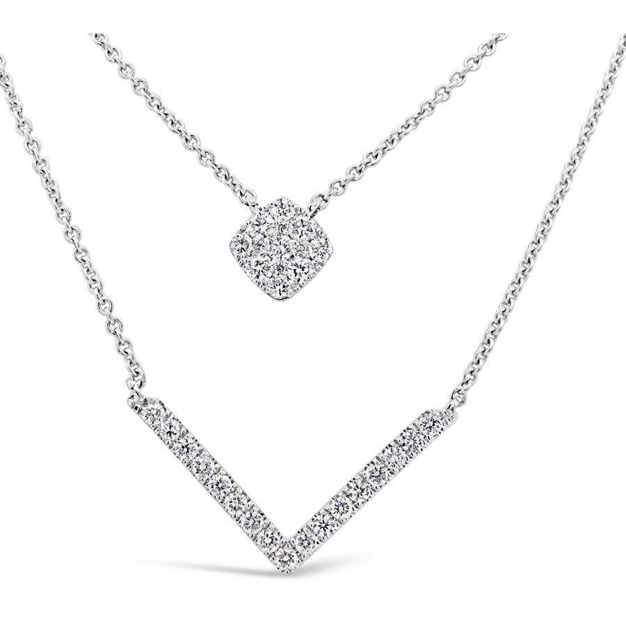 2 layer diamond necklace Outlet