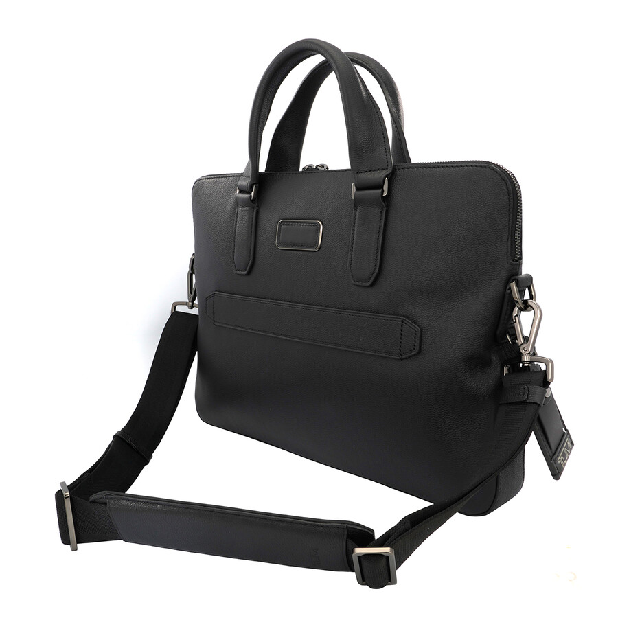 Tumi Harrison Black Leather Tower Portfolio Briefcase 06302016DP