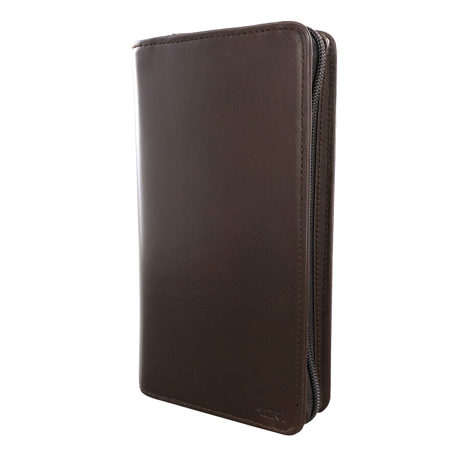 Tumi Nassau Dark Brown ZipAround Travel Wallet 0126177DB 0742315403656