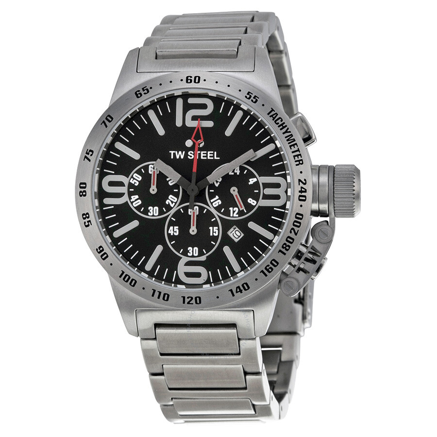 Canteen 40mm Chronograph Black Dial Stainless Steel Unisex Watch