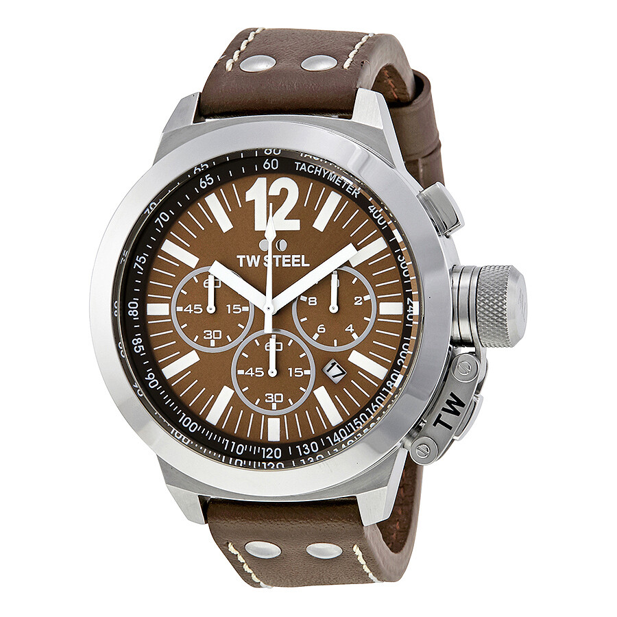CEO 50mm Chronograph Brown Dial Brown Leather Men's Watch