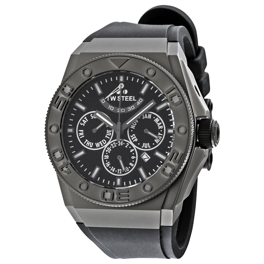 CEO Black Dial Black Rubber Men's Watch