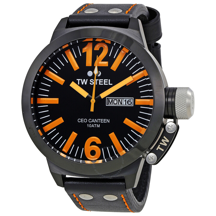 CEO Canteen 50 MM Black and Orange Dial Men's Watch