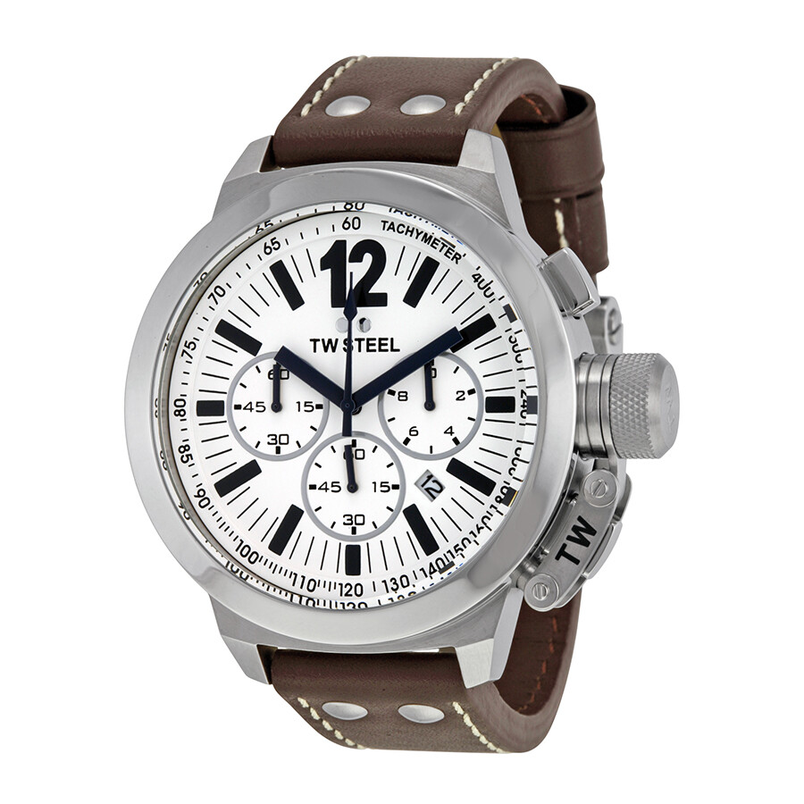 CEO Canteen 50 MM Chronograph White Dial Men's Watch