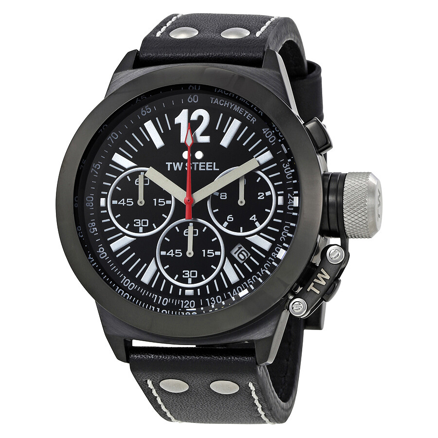 CEO Canteen Chronograph Black Dial Black PVD Men's Watch