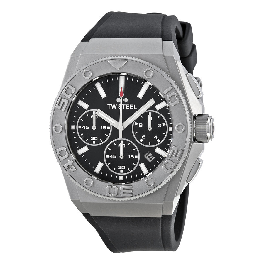CEO Diver Chronograph Black Dial Black Rubber Unisex Watch