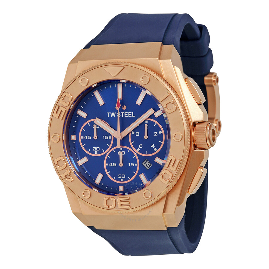CEO Diver Chronograph Blue Dial 48 MM Blue Rubber Men's Watch