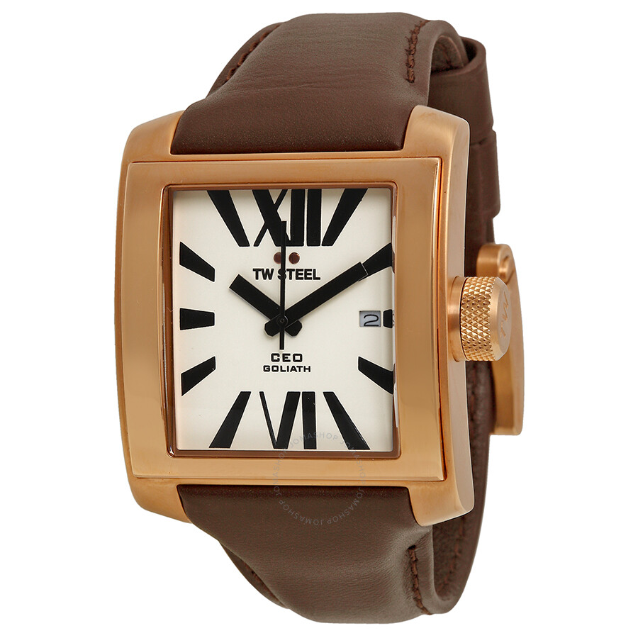 CEO Goliath White Dial Rose Gold PVD 37mm Unisex Watch