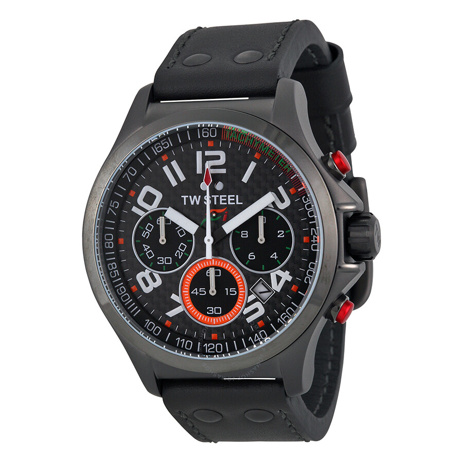Tw Steel Sahara Force India Chronograph Black Carbon Fiber Dial Grey