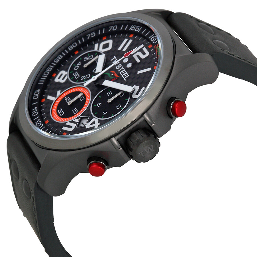 Tw Steel Sahara Force India Chronograph Black Carbon Fiber Dial Grey