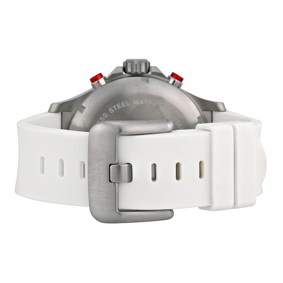 Tw Steel Sahara Force India Chronograph Black Dial White Rubber Men's