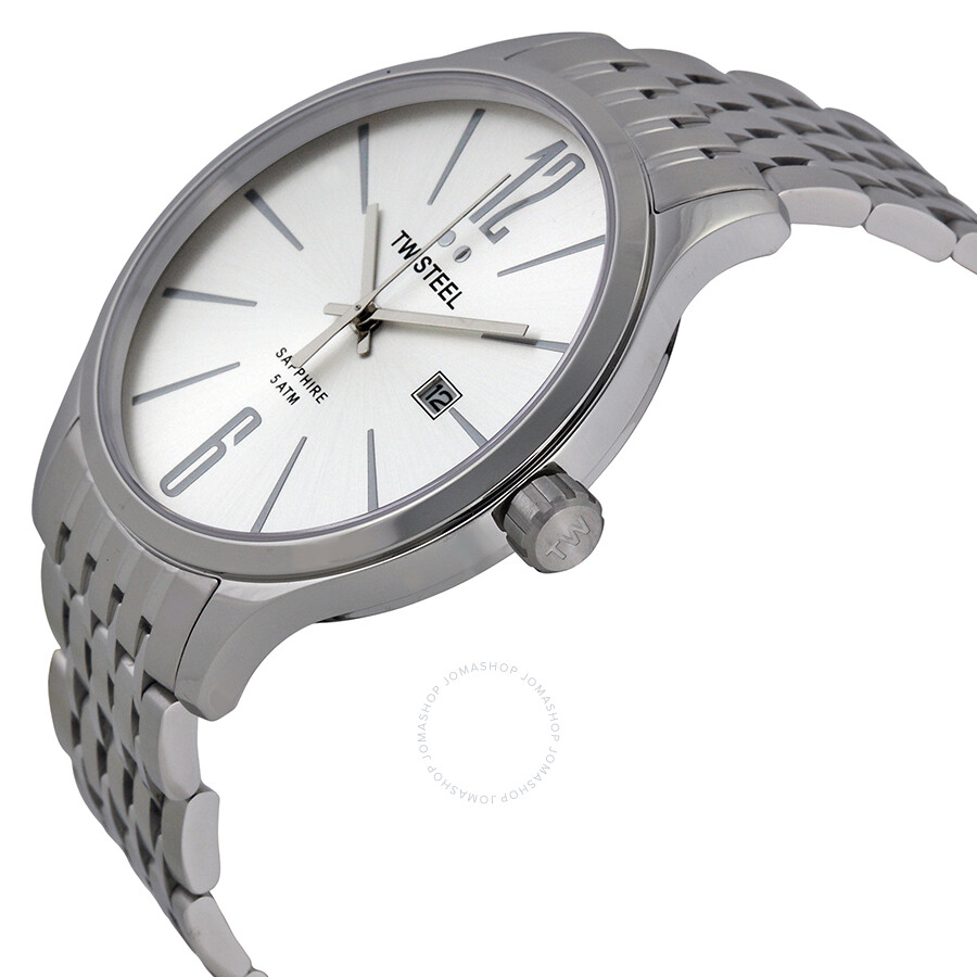 Tw Steel Slim Line Silver Dial Stainless Steel Watch TW1307 ...