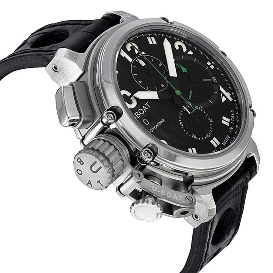 UBoat Chimera Chronograph Automatic Stainless Steel Black Leather Men