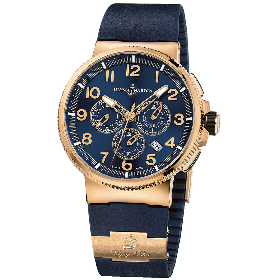 Maxi Marine Chronograph Blue Dial 18K Rose Gold Automatic Men's Watch 1506-150LE-3-63-VB