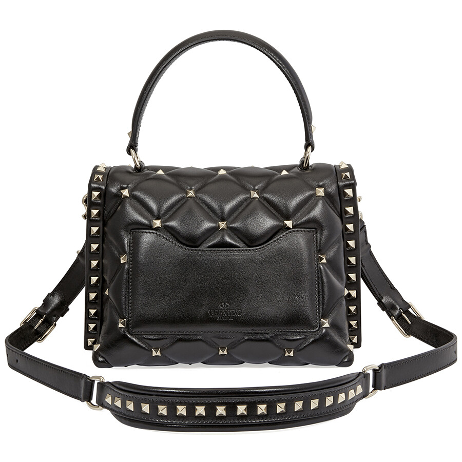 Valentino Garavani Candystud Quilted Leather Crossbody Bag Black