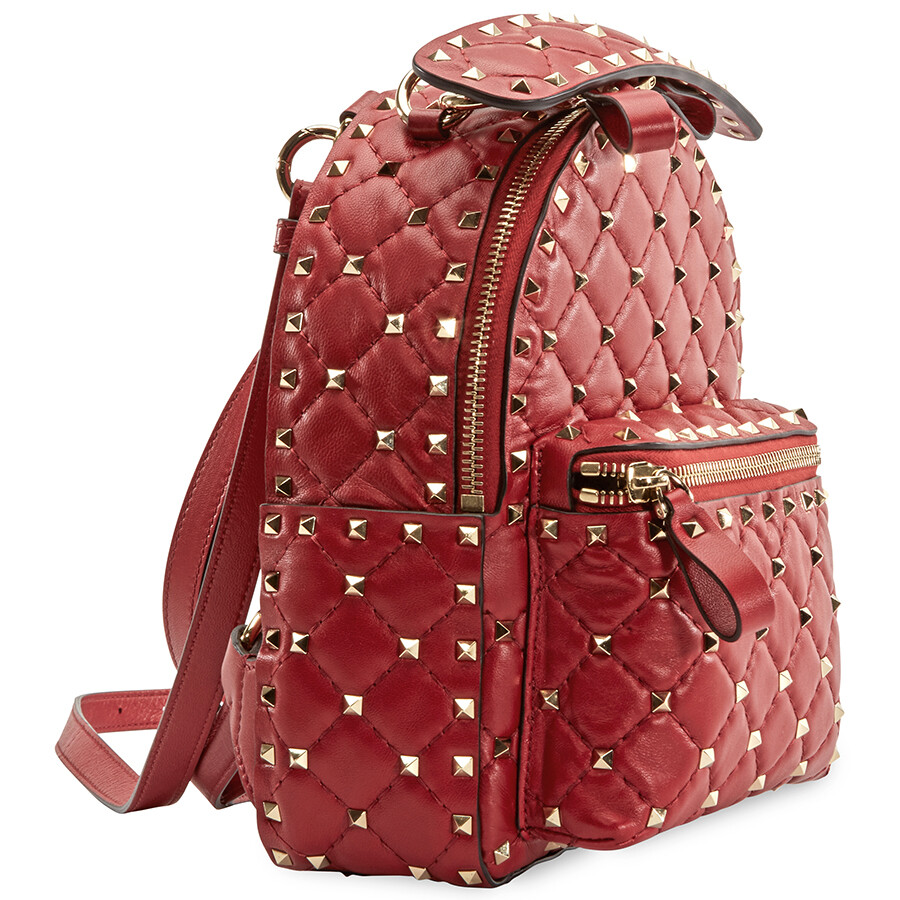 Valentino Garavani Mini Rockstud Spike Backpack Red RW2B0B63NAP0RO