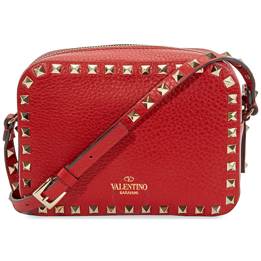 Valentino Garavani Rockstud Grainy Crossbody Bag Red RW2B0809VSF 0RO 8053341544919 Handbags
