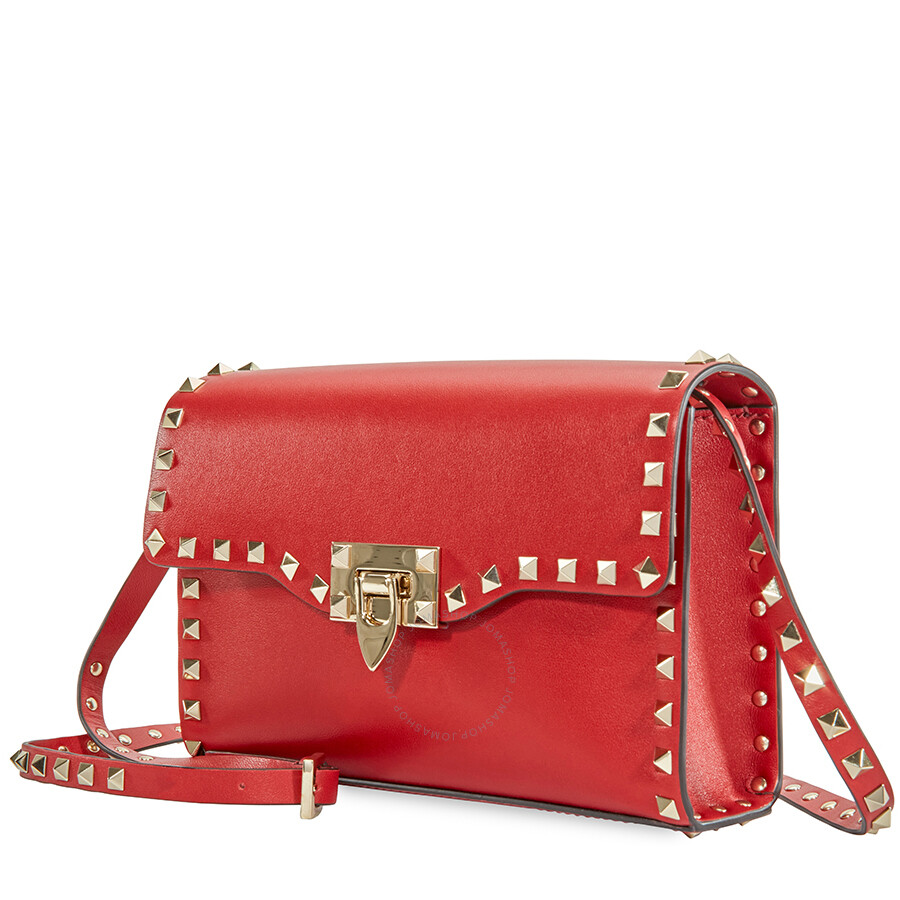 Valentino Garavani Rockstud Medium Shoulder Bag Red QW0B0181WCI0RO