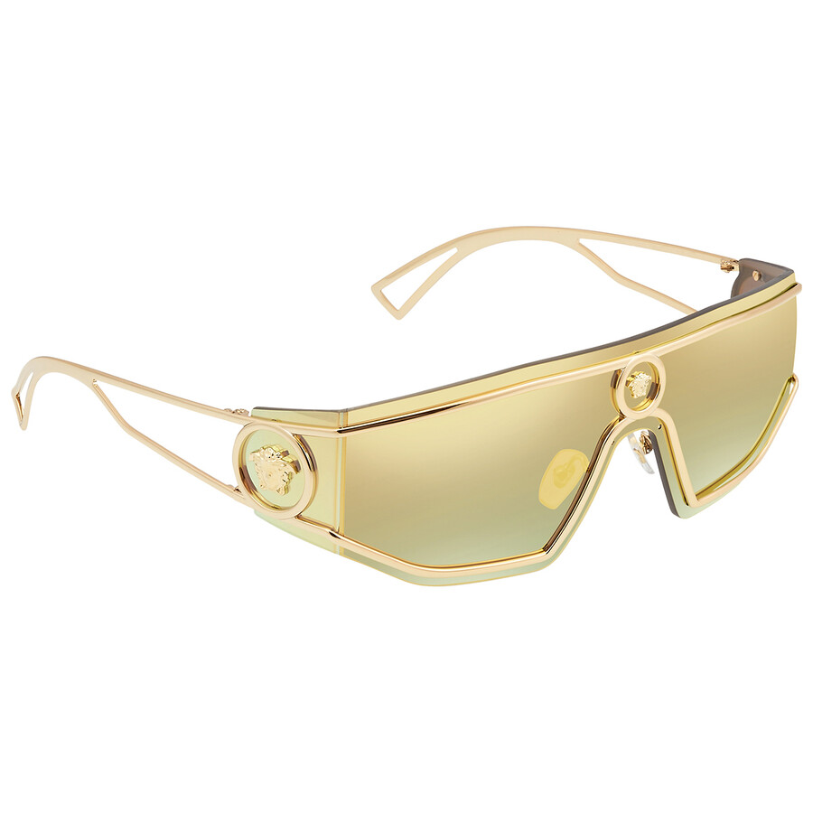 Versace Brown Mirror Gold Irregular Men's Sunglasses VE2226 10027P 45