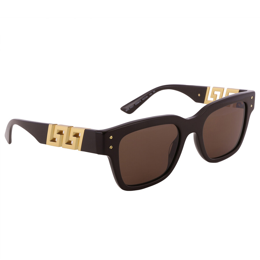 Versace Dark Brown Rectangular Men's Sunglasses VE4421 535673 52