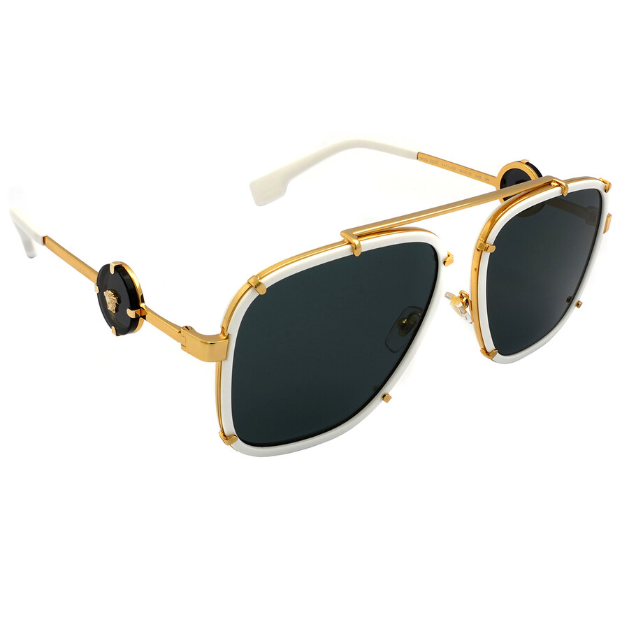 Versace Dark Gray Irregular Men's Sunglasses VE2233 147187 60 8056597463263 Sunglasses