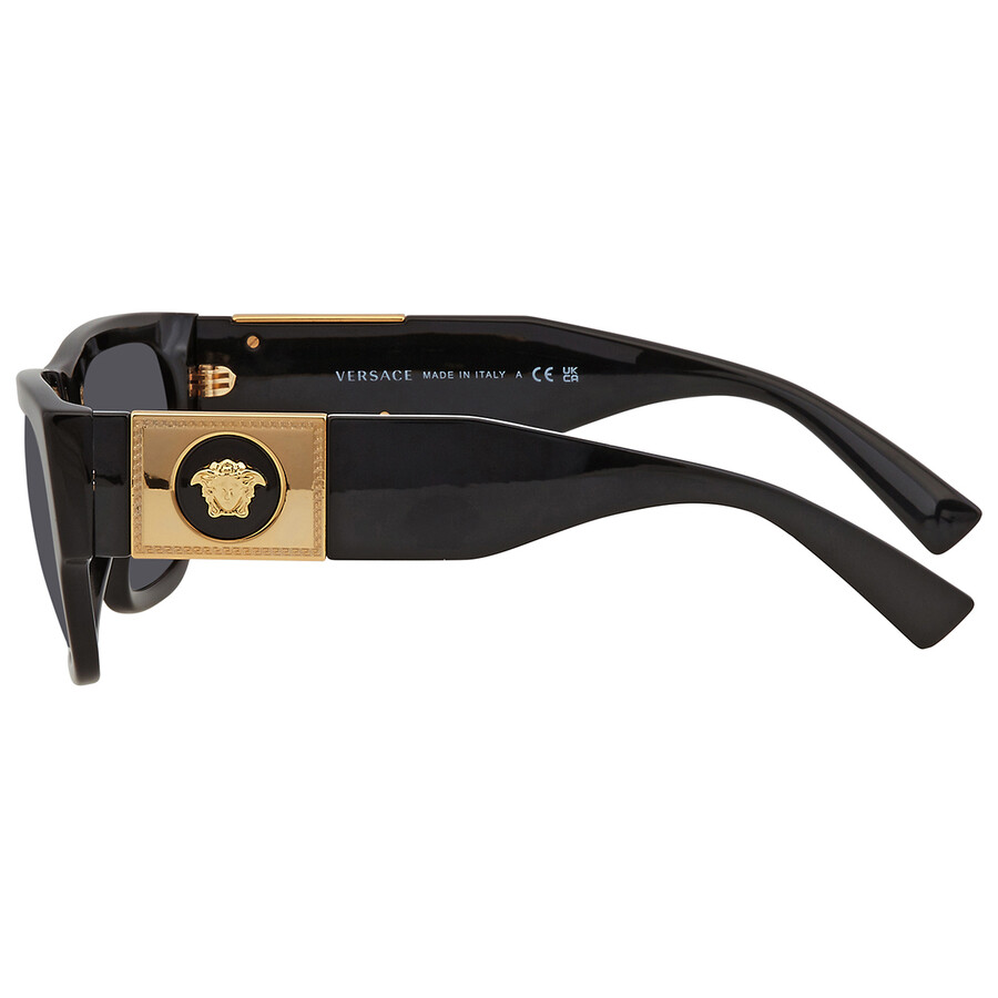 Versace Dark Gray Rectangular Men's Sunglasses VE4406 GB1/87 56