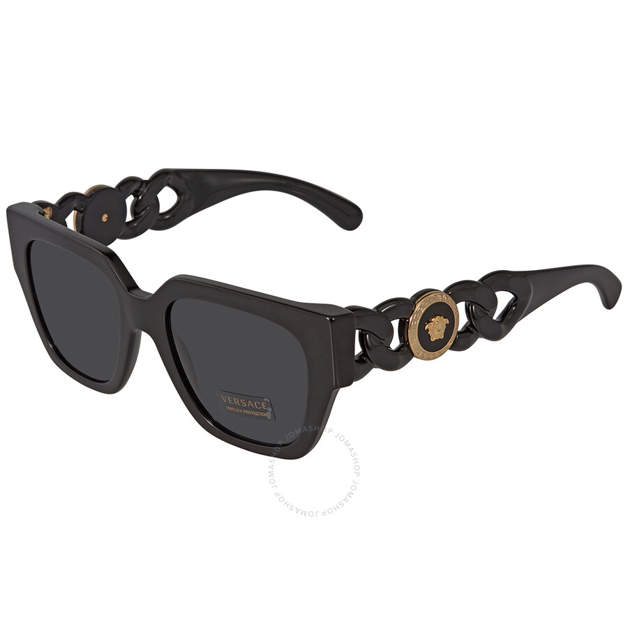 Versace Dark Grey Square Ladies Sunglasses VE4409 GB1/87 53
