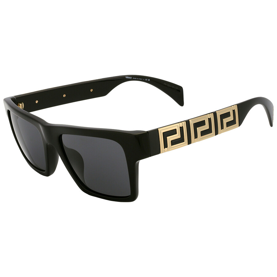 Versace Dark Grey Square Men's Sunglasses VE4445F GB1/87 54