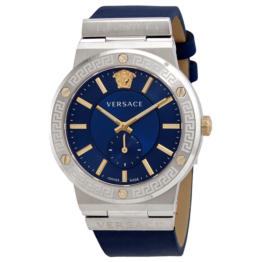Greca Logo Quartz Blue Dial Men's Watch