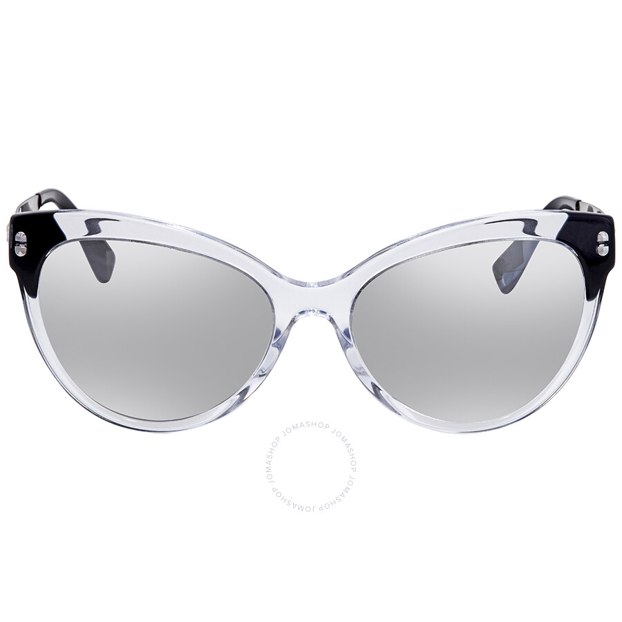 Versace Light Grey Mirror Silver Asian Fit Sunglasses VE4338A 52436G 57