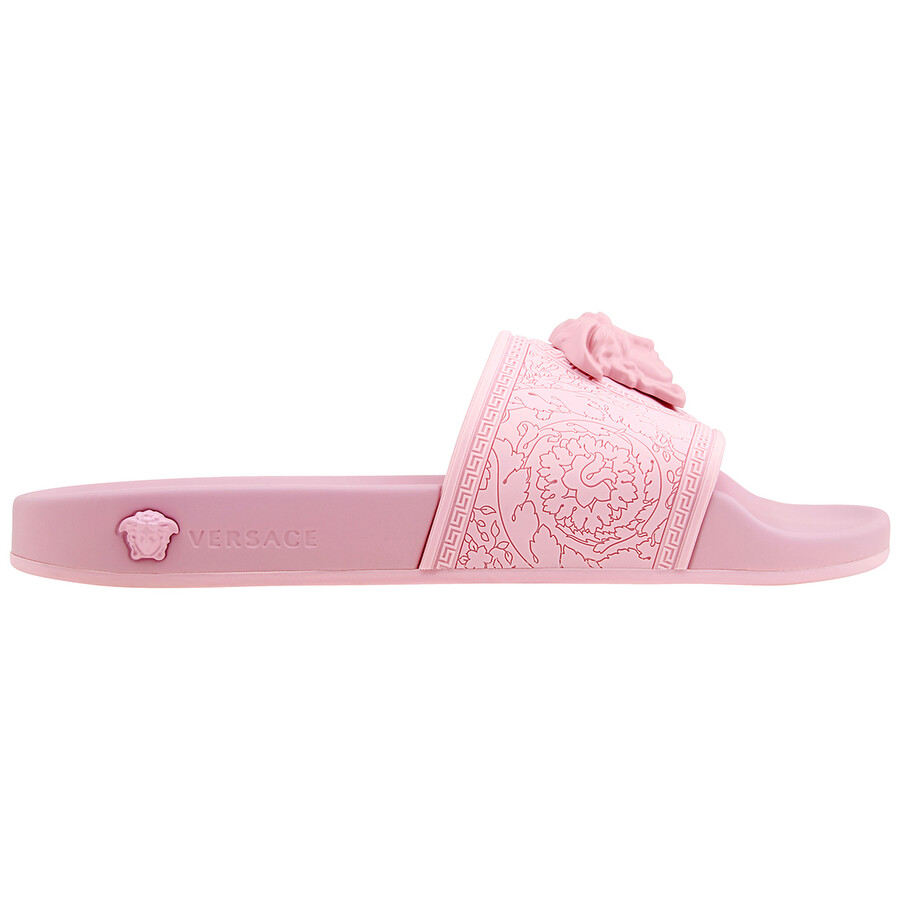 pink versace slides