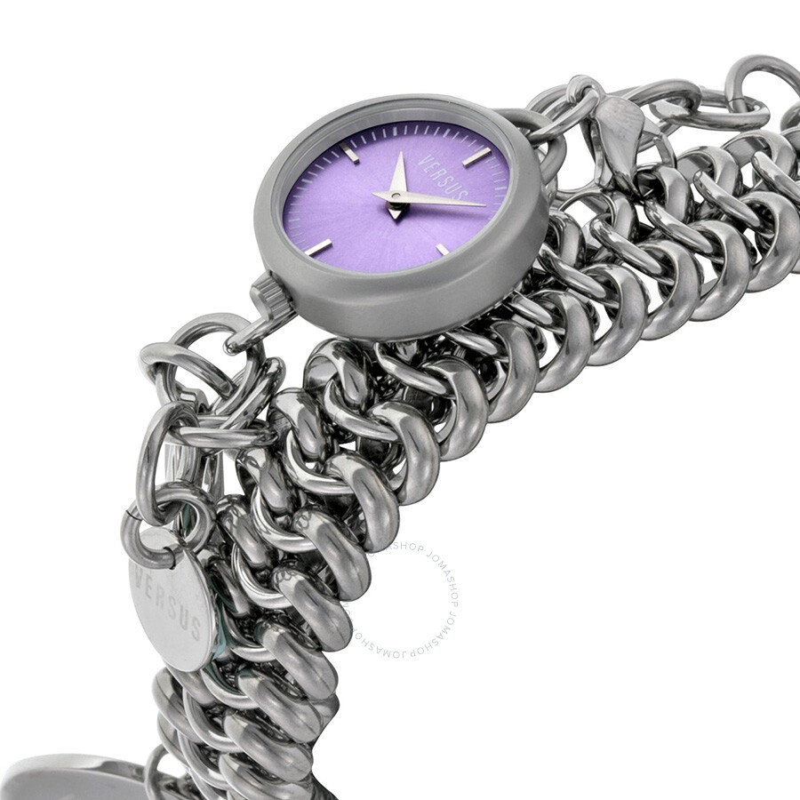 Versus By Versace Soft DoubleTour Charm Bracelet Purple Watch