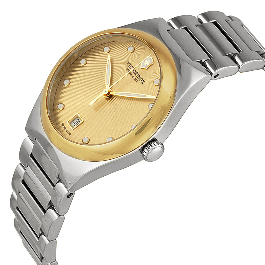 Victorinox Swiss Army Victoria Gold Dial Stainless Steel Ladies Watch 241633 7630000716576