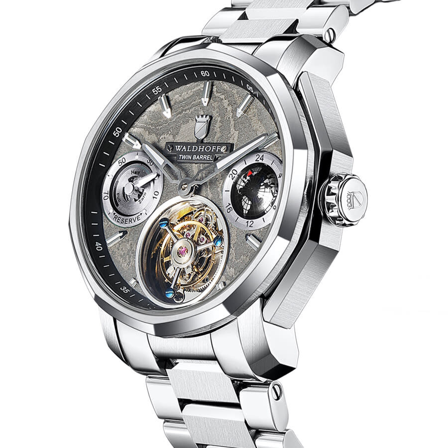 Waldhoff Continental Tourbillon Hand Wind Grey Dial Men's Watch Continental Obsidian Watches
