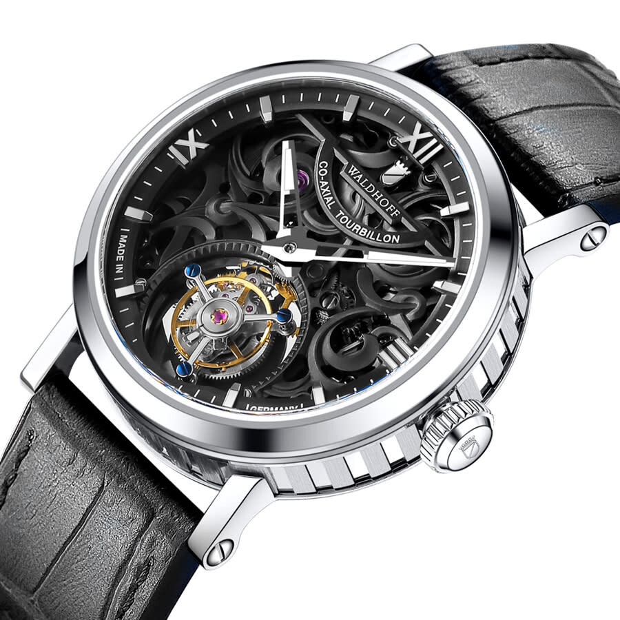 Waldhoff Metropolis Tourbillon Hand Wind Black Dial Men's Watch