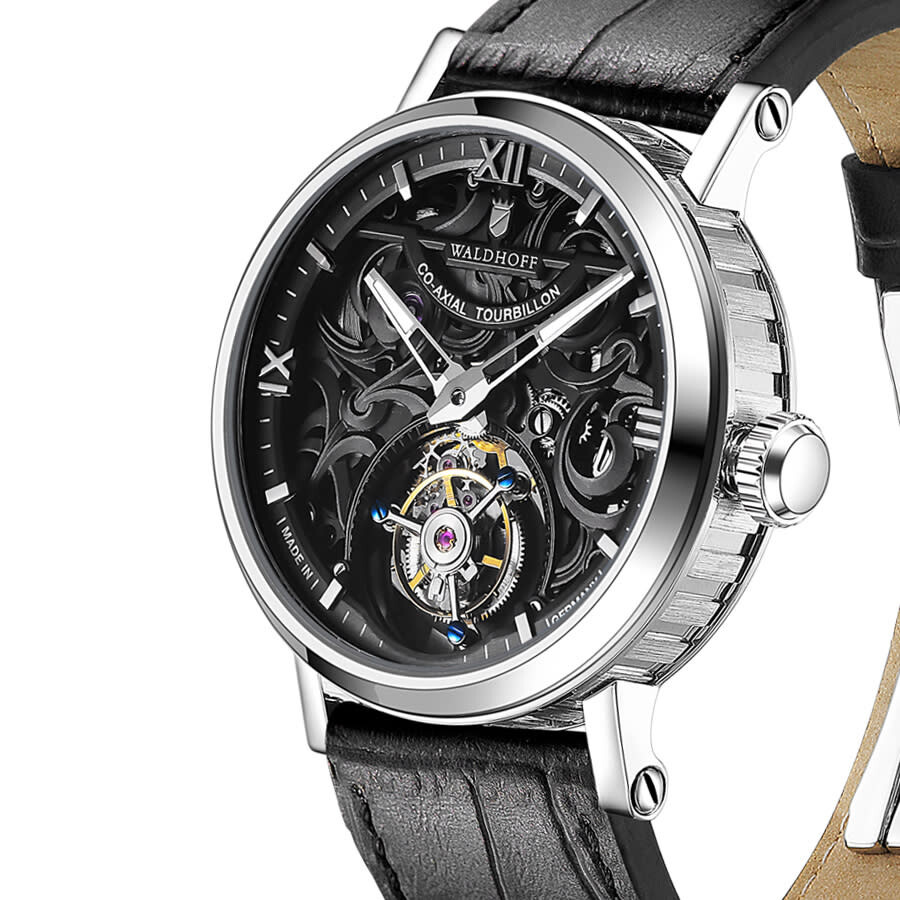 Waldhoff Metropolis Tourbillon Hand Wind Black Dial Men's Watch