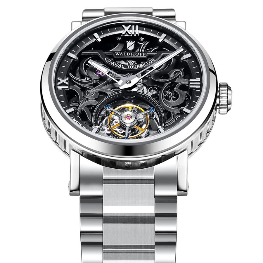 Waldhoff Metropolis Tourbillon Hand Wind Black Dial Men's Watch MW18BL Watches, Metropolis