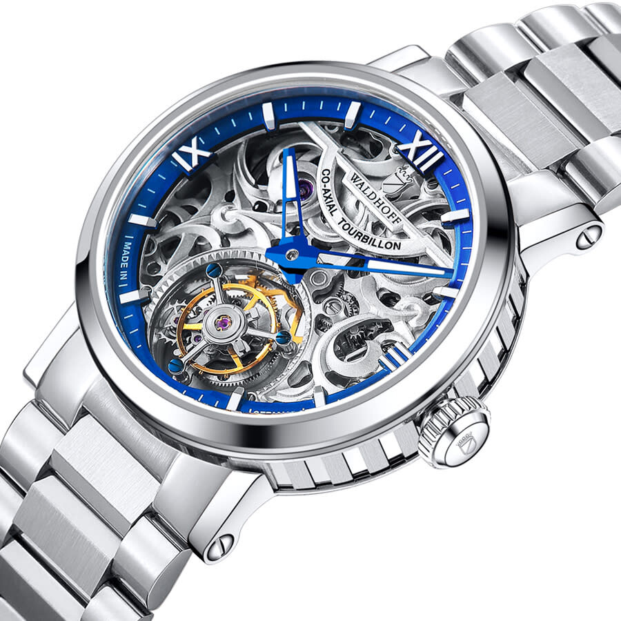 Waldhoff Metropolis Tourbillon Hand Wind Blue Dial Men's Watch MW18CL