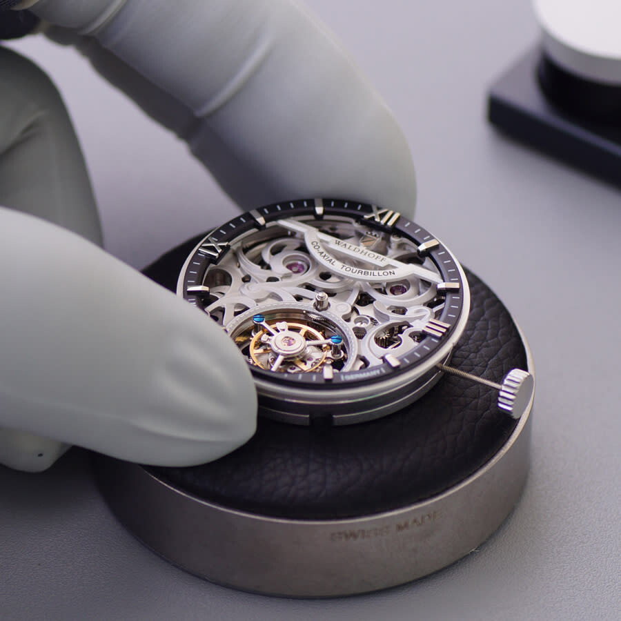 Waldhoff Metropolis Tourbillon Hand Wind Silver Dial Men's Watch MW