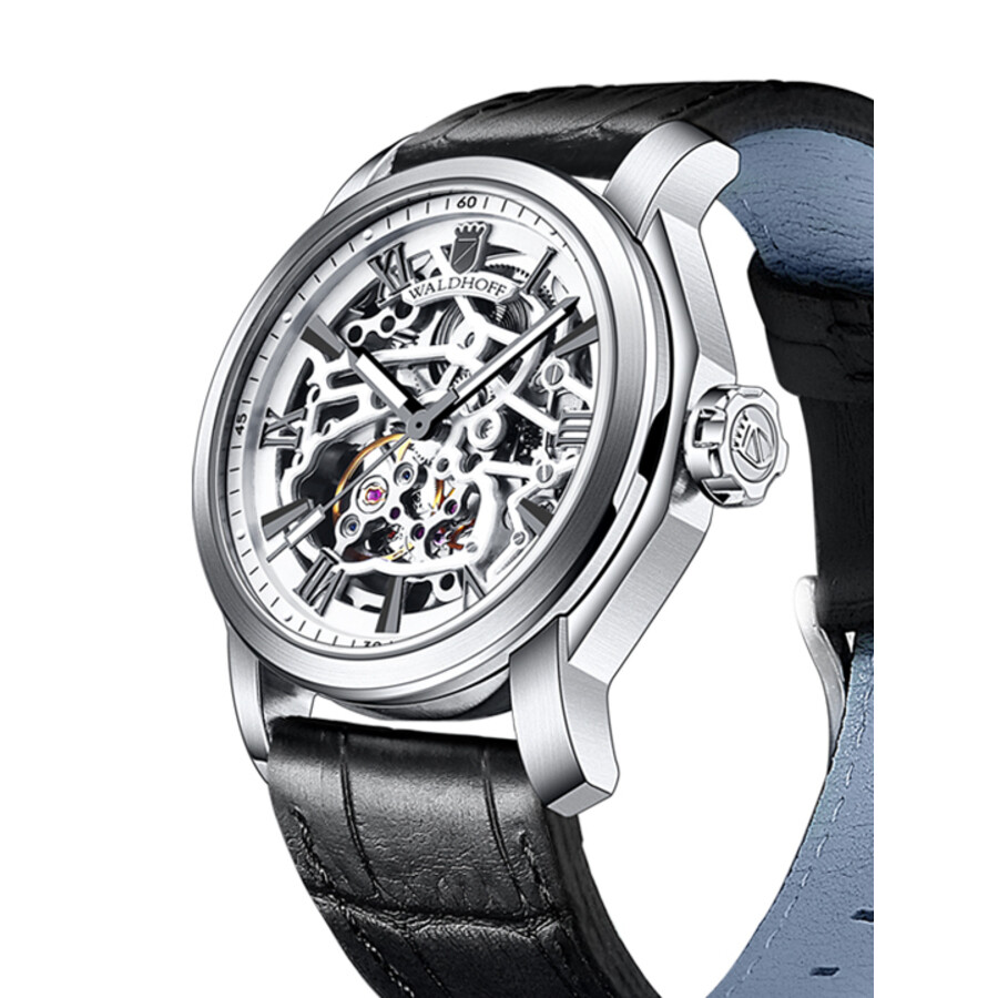 Waldhoff Republic II Silvertone Dial Men's Watch Republic II Diamond Silver Watches, Republic