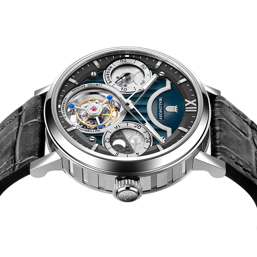 Waldhoff Ultramatic II Tourbillon Hand Wind Black Dial Men's Watch
