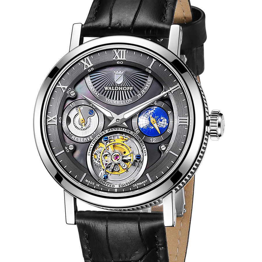 Waldhoff Ultramatic Limited GMT Tourbillon Grey Dial Men's Watch MW