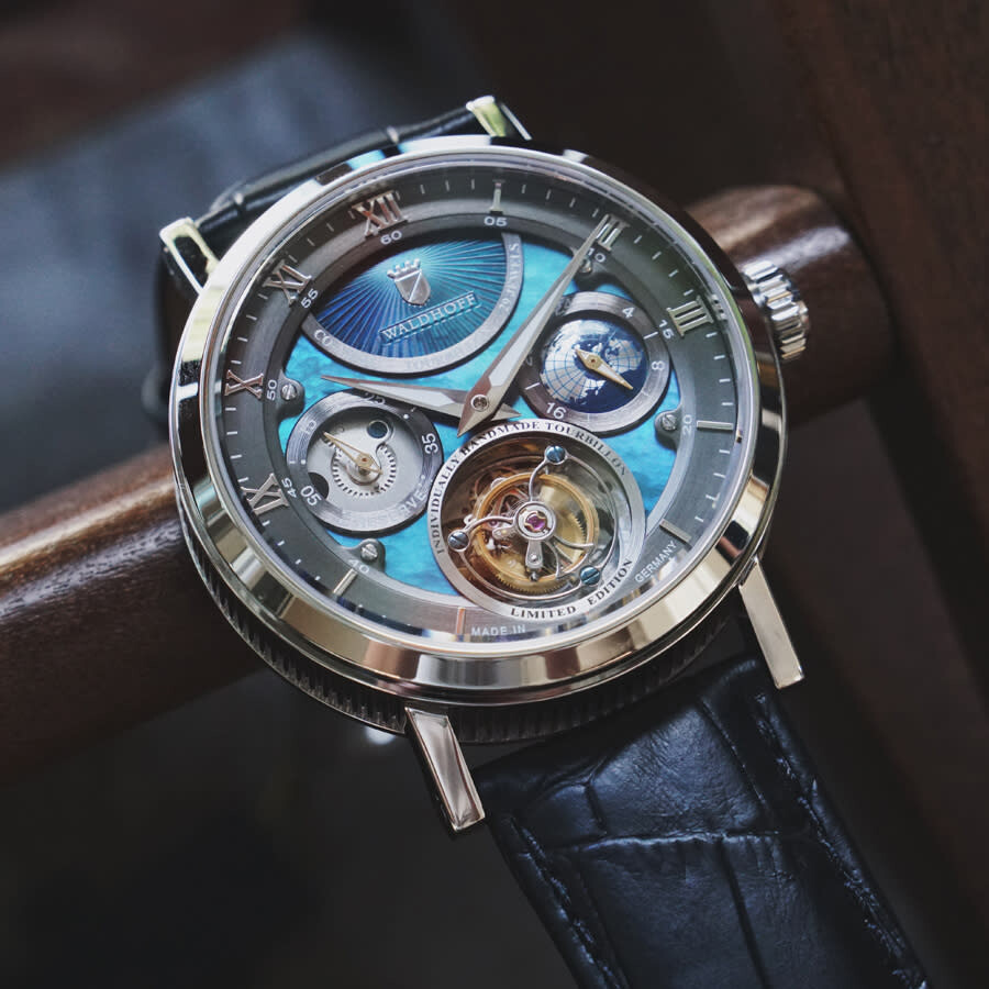 Waldhoff Ultramatic Limited Tourbillon Hand Wind Grey Dial Men's Watch
