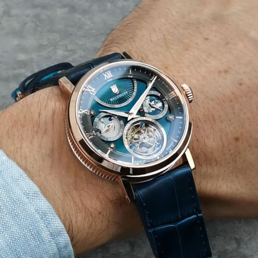 Waldhoff Ultramatic Limited Tourbillon Hand Wind Grey Dial Men's Watch