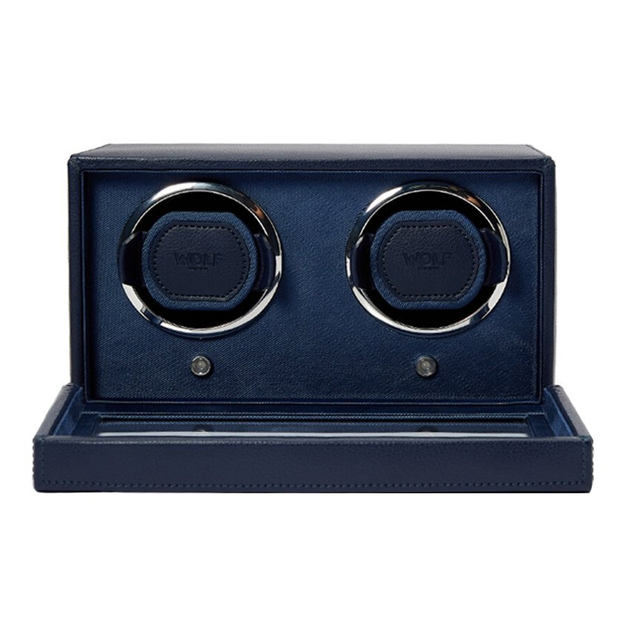 Wolf Cub Double Watch Winder with Cover Navy 461217 098152750669