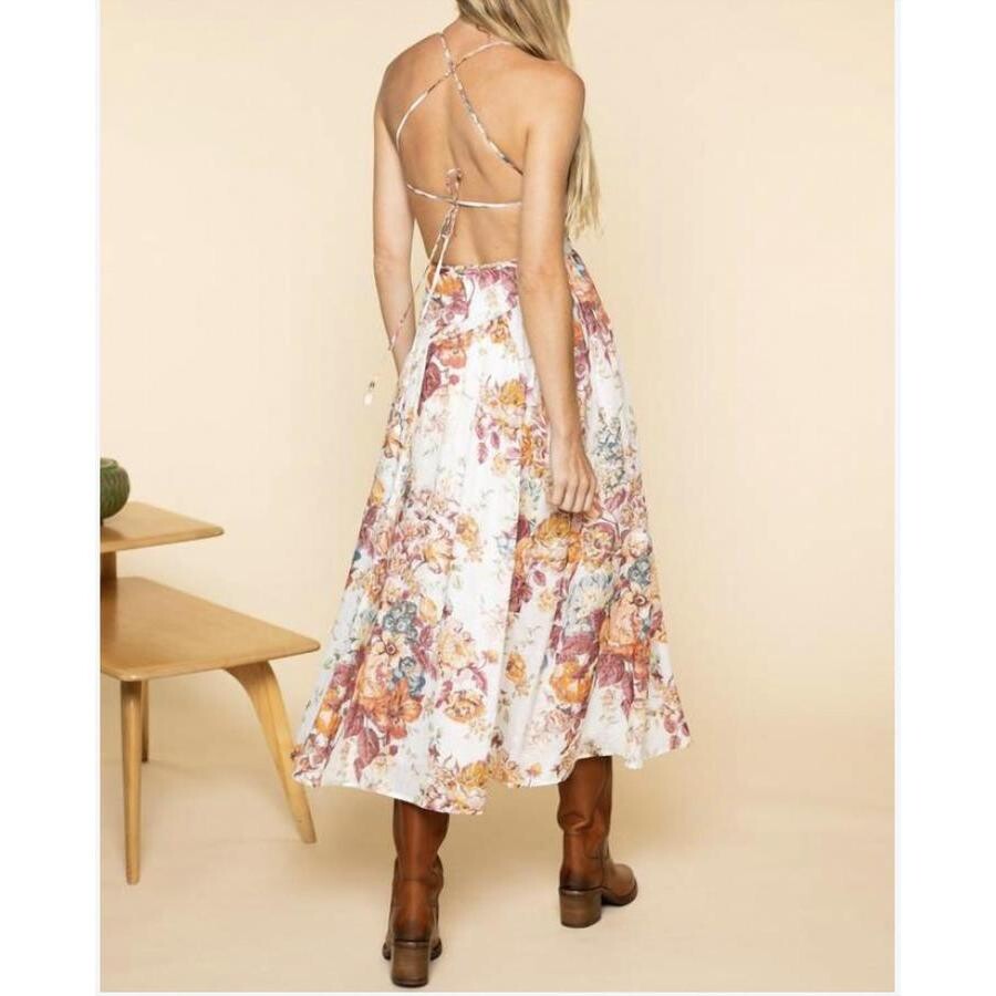 Zimmermann Ladies Pattie Asymmetric Dress Cream Floral, Size 2 107681