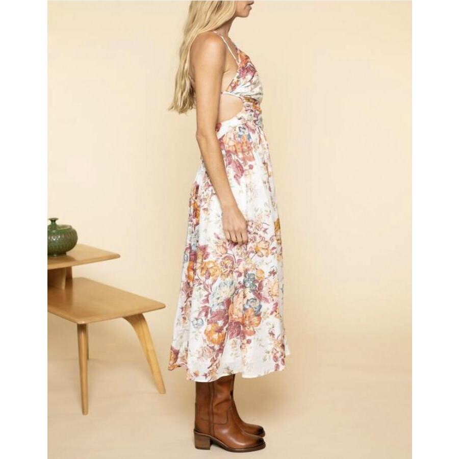 Zimmermann Ladies Pattie Asymmetric Dress Cream Floral, Size 2 107681