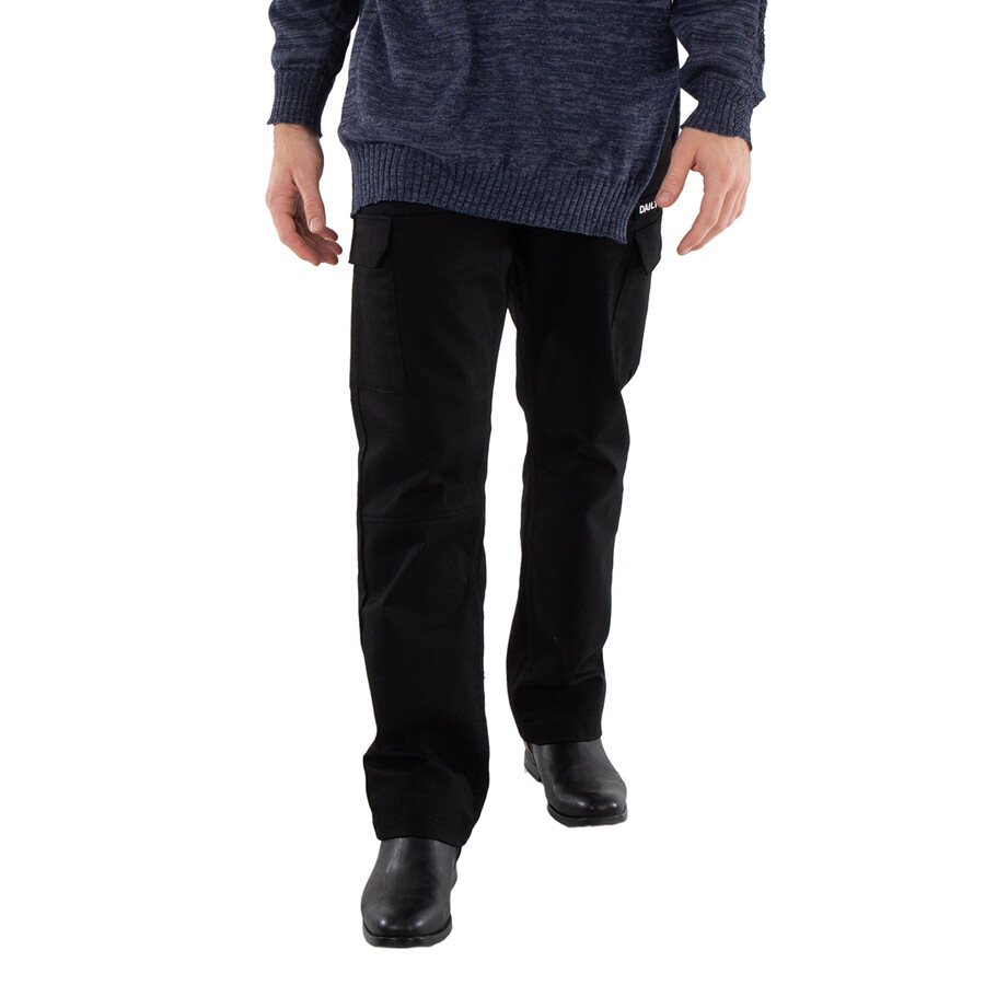Men's Black Ecargo Straight-Leg Cargo Trousers, Size Small