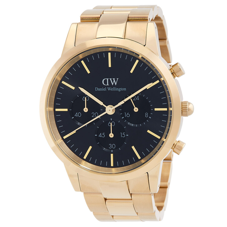 ダニエルウェリントン DW00100641 腕時計 ブラック Daniel Wellington Iconic Chronograph Quartz Black Dial Watch